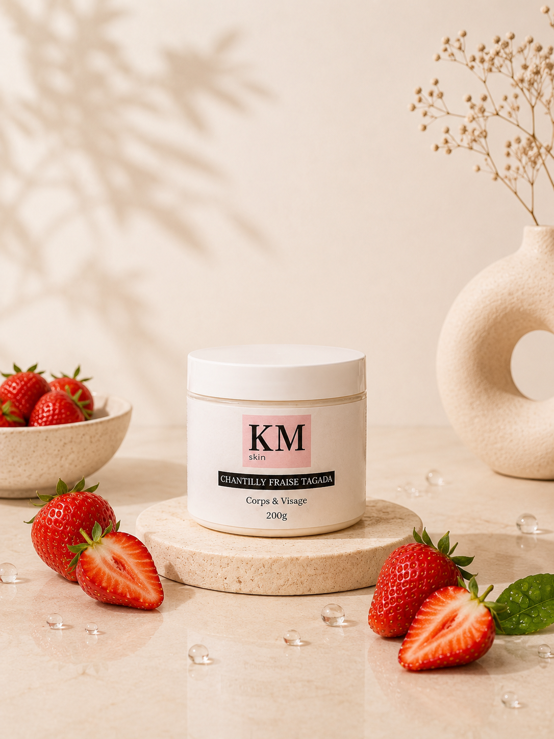 Chantilly – Fraise Tagada corps et visage .